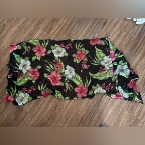 Floral Black Sheer Swim Skirt